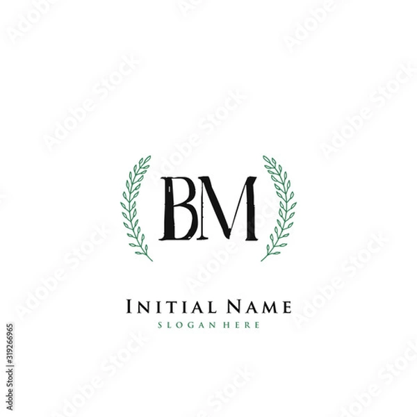 Fototapeta BM Initial handwriting logo vector	