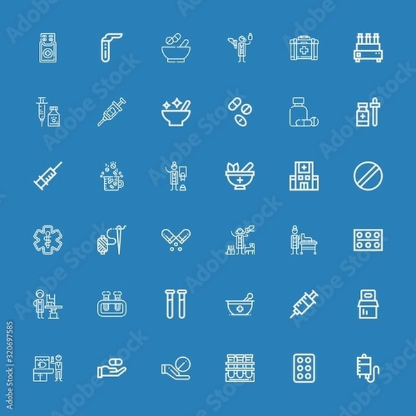 Fototapeta Editable 36 medication icons for web and mobile