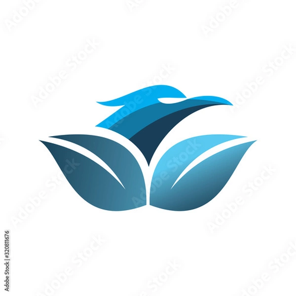 Obraz blue nature eagle bird wing leaf logo design