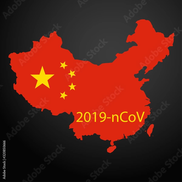 Obraz Map of china and the Coronavirus outbreak in Wuhan China. 2019-nCoV or Novel coronavirus is a deadly pathogen that pathogen that attacks the respiratory system