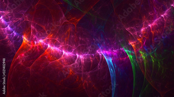 Fototapeta Fractal 3D rendering abstract and shiny background