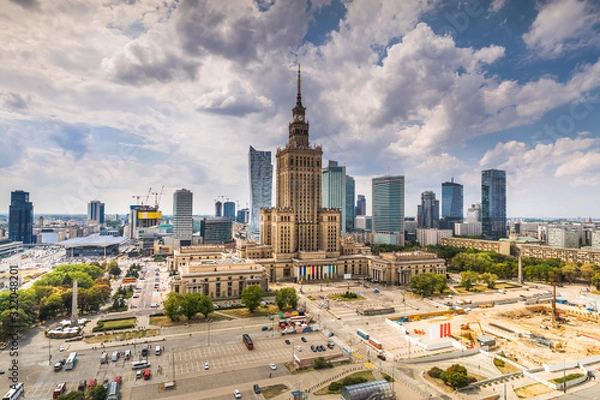 Fototapeta view of the palace of culture in the Polish capital Warsaw