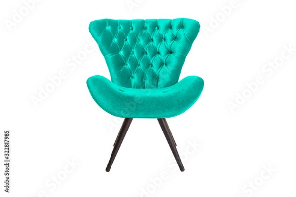 Fototapeta Color fabric and wood armchair modern designer