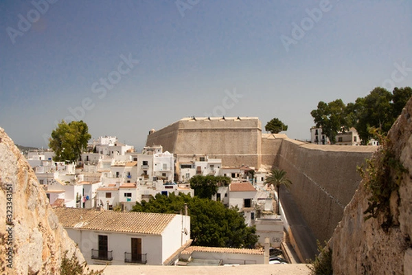 Fototapeta view to old town 0f Ibiza