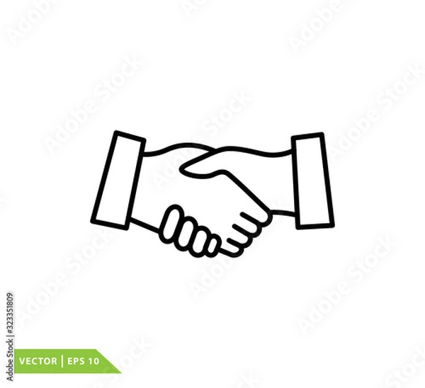 Fototapeta Hand shake icon logo template