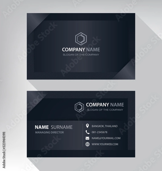 Fototapeta Business card in modern style black gray white