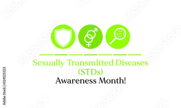 Fototapeta Vector illustration on the theme of Sexually Transmitted diseases or infections awareness month of April.