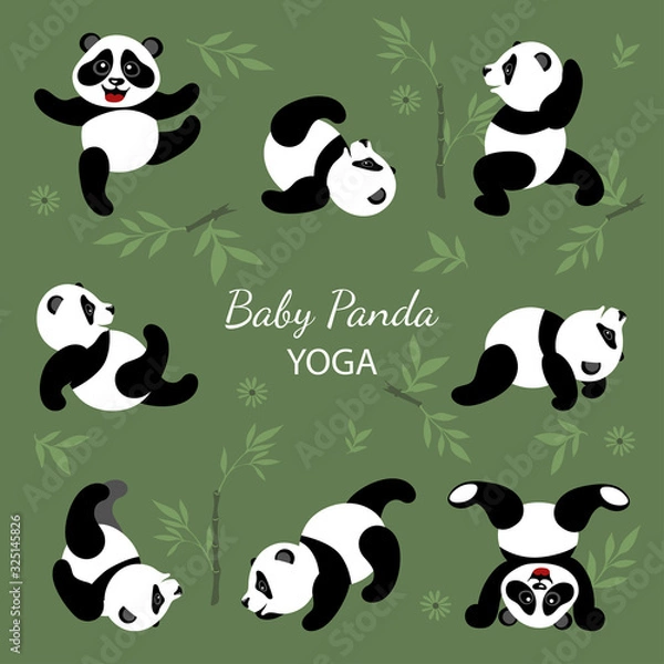 Fototapeta panda seamless pattern