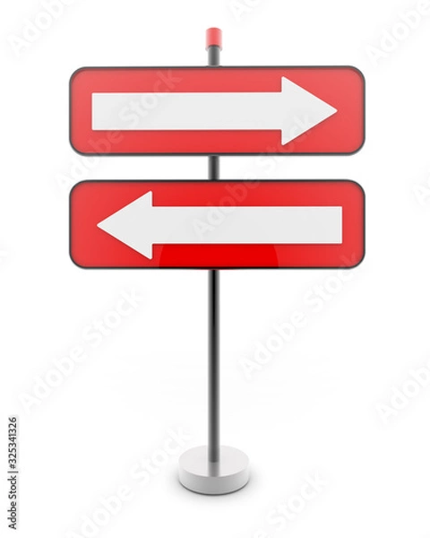 Fototapeta Abstract directions, human choices and risk management theme, original 3d rendering