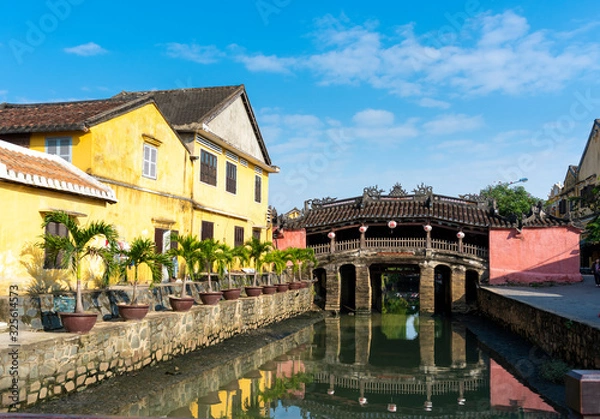 Fototapeta Japanese bridge ancient town, The World Heritage Site at Hoi An, Vietnam