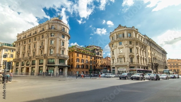 Obraz Urban scene timelapse in Rome Italy.