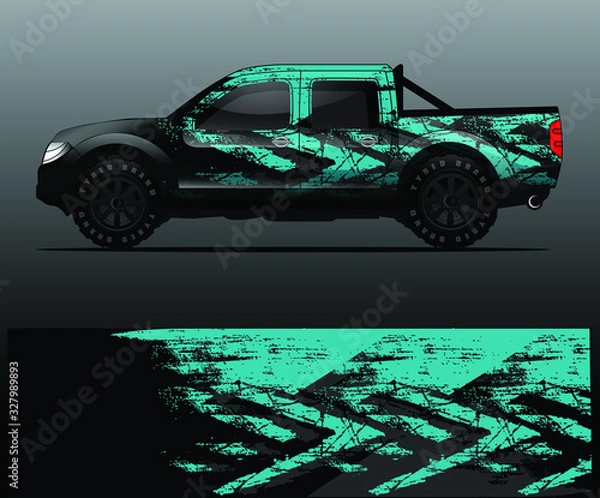 Fototapeta truck decal graphic wrap vector, abstract background