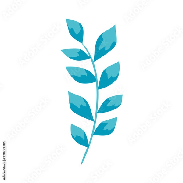 Fototapeta branch with leafs nature ecology isolated icon