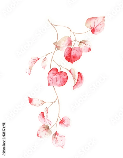 Fototapeta Flowers watercolor illustration.Manual composition.Big Set watercolor elements，Design for textile, wallpapers，Element for design,Greeting card