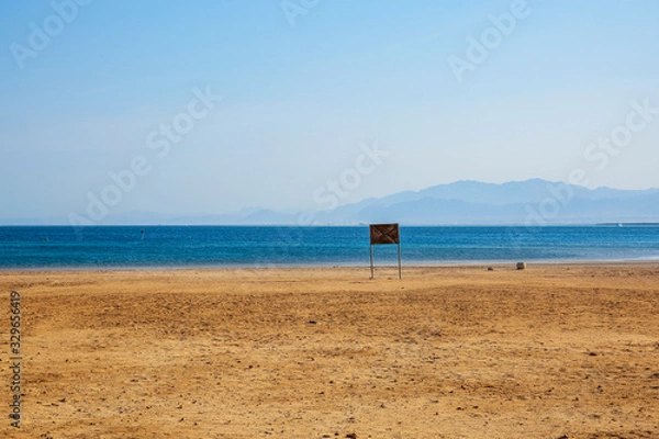 Fototapeta summer photo of beach and blue sea.