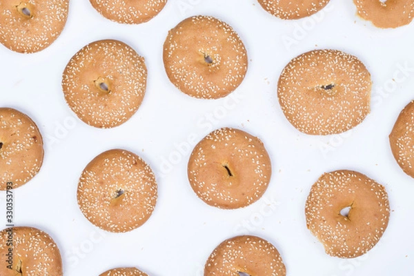 Fototapeta set of donuts isolated on white background