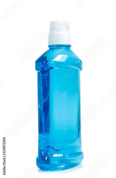 Fototapeta water mouthwash isolate on white background