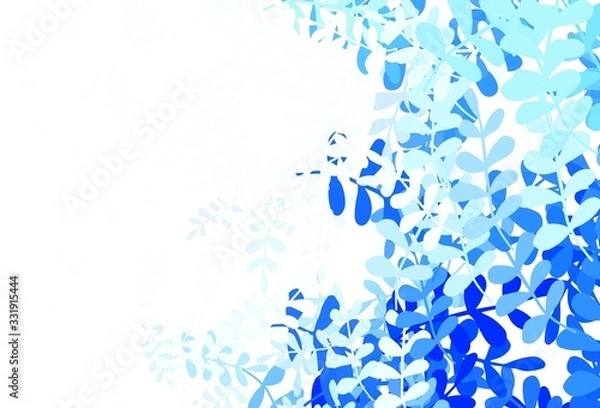 Fototapeta Light Pink, Blue vector doodle template with leaves.