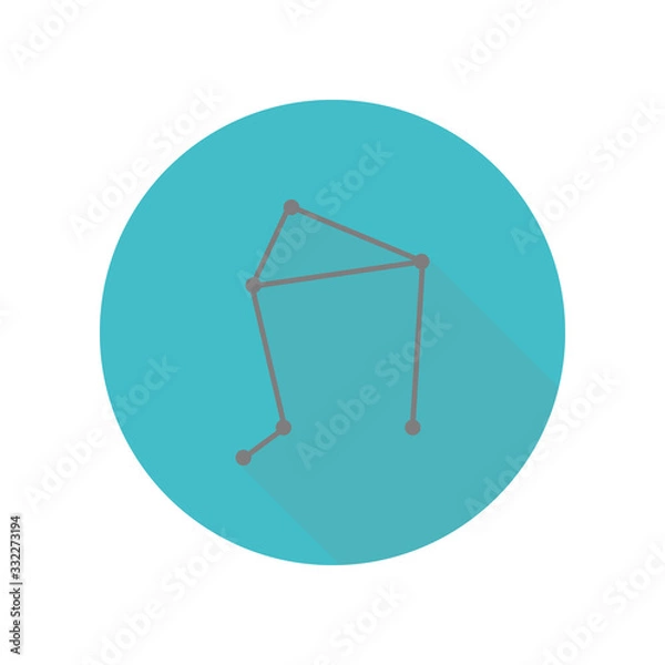 Fototapeta Constellation and part of zodiacal system canser libra long shadow icon. Simple glyph, flat vector of web icons for ui and ux, website or mobile application