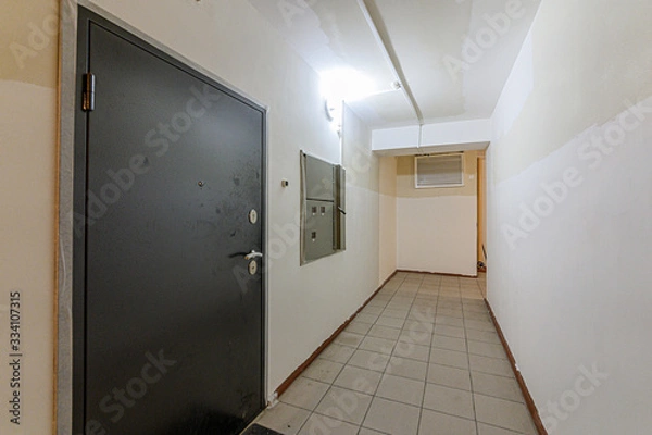 Fototapeta Russia, Moscow- December 05, 2019: interior room apartment public place, porch. doors, walls, corridors