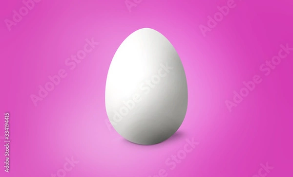 Fototapeta White Easter egg on pink pastel background. Happy Easter concept. 