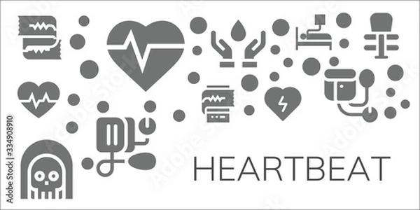 Fototapeta heartbeat icon set