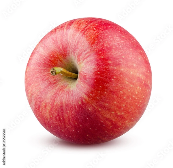 Fototapeta Apple Isolated. Red Apple on White Background. Highly Retouched Fruit Closeup. Full Depth of Field. Healthy Food.