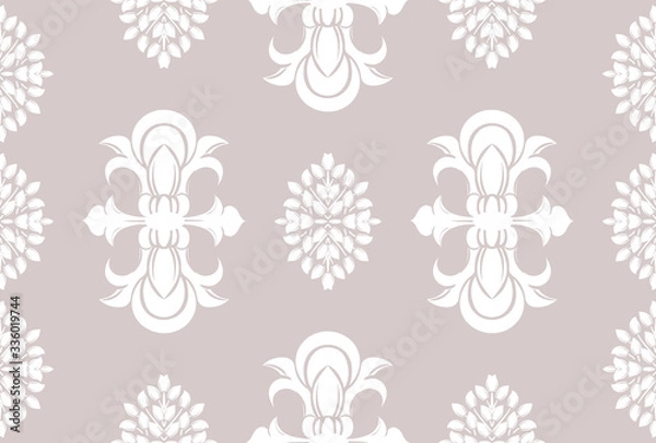 Fototapeta Vector damask seamless pattern background. Elegant ornament Decorative design for surface home design