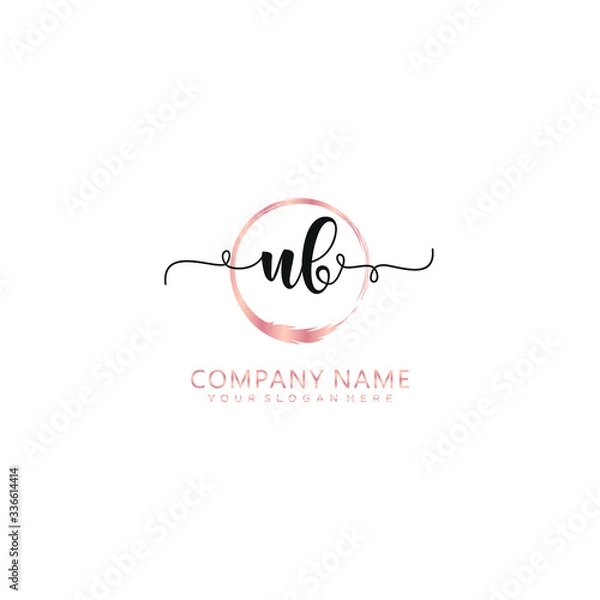 Fototapeta NB initial Handwriting logo vector templates