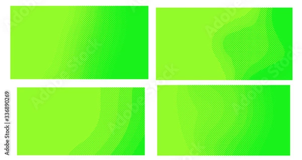 Fototapeta Bright green yellow vector retro comic dotted backgrounds design. Pop art background set with halftone dots. Vector illustration for sale banner. Eps 10.