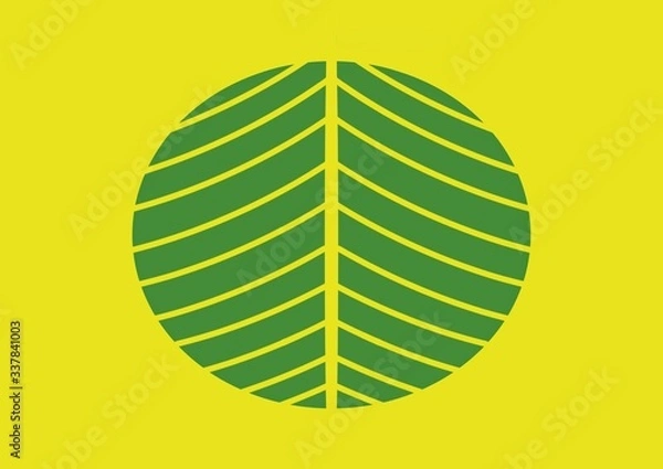 Fototapeta Abstraction background in yellow-green color for summer sales. Abstract leaf inscribed in a circle.