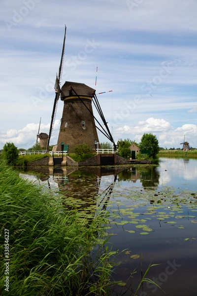 Fototapeta Dutch windmills of Kinderdijk