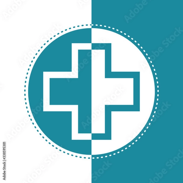 Fototapeta Bicolor icon of a hospital signal