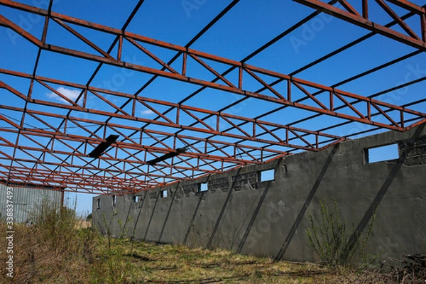 Fototapeta abandoned old warehouse construction