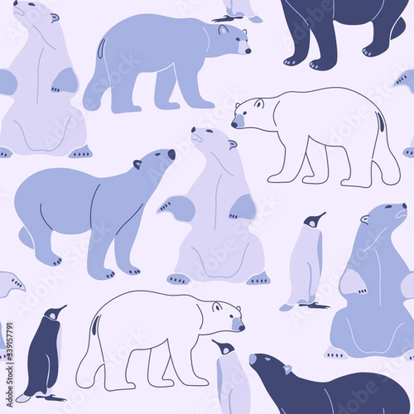 Fototapeta Cute and cold ice bears