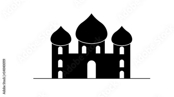 Fototapeta Islam mosque icon. Flat illustration of islam mosque