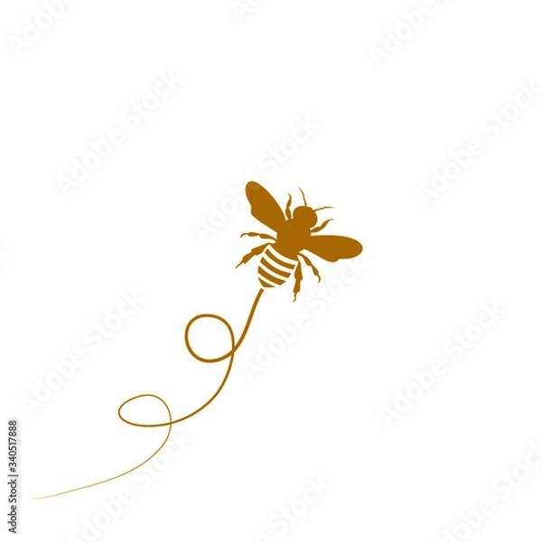 Fototapeta Flying Bee Logo Template icon illustration design