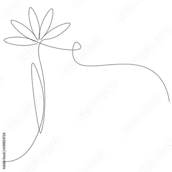 Fototapeta Summer flower background outline. Vector illustration