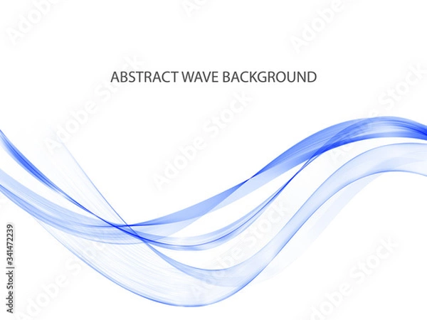 Fototapeta Abstract blue wave background. Vector design element.