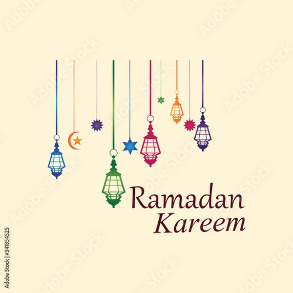 Fototapeta Hanging Islamic Lantern Decorative Ramadan Kareem Background