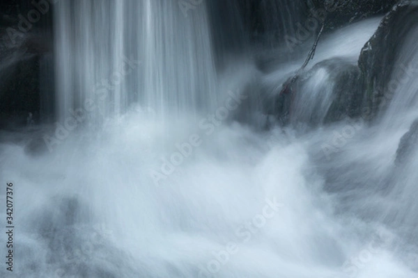 Obraz Silky, turbulent water of a small waterfall in Hebron, Connecticut.