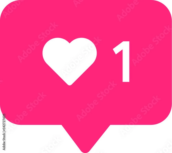 Obraz Social Media Like Notification Heart Symbol - Like Icon - Vector
