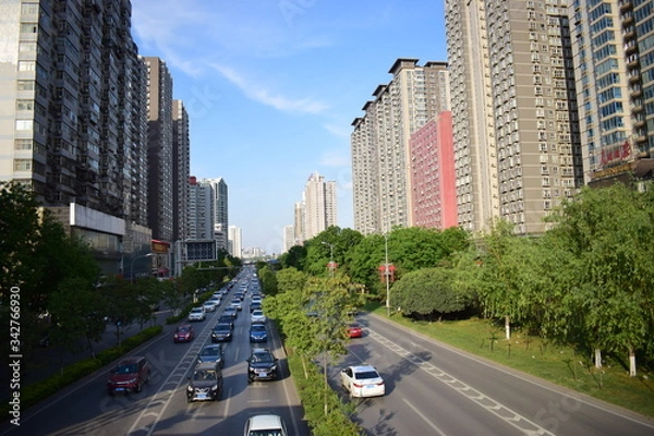 Fototapeta traffic in the big city in china