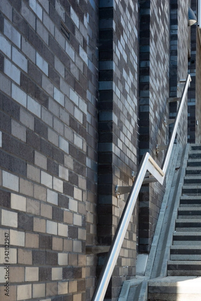 Fototapeta Brickwork and steps, Solent University Sports Hall, Southampton