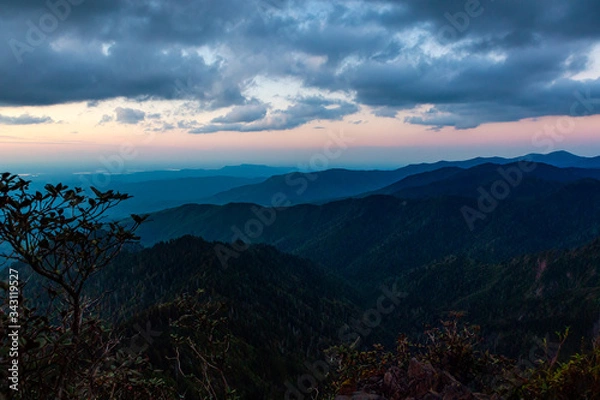 Fototapeta Mountains at sunset