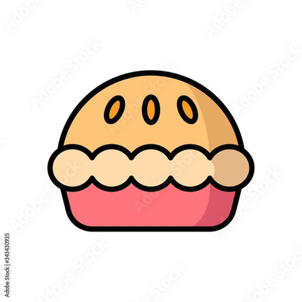 Fototapeta pie - food icon vector design template