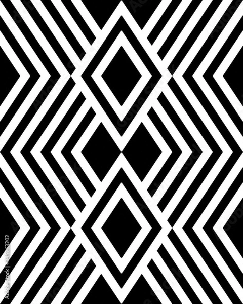 Obraz Seamless geometric black and white background