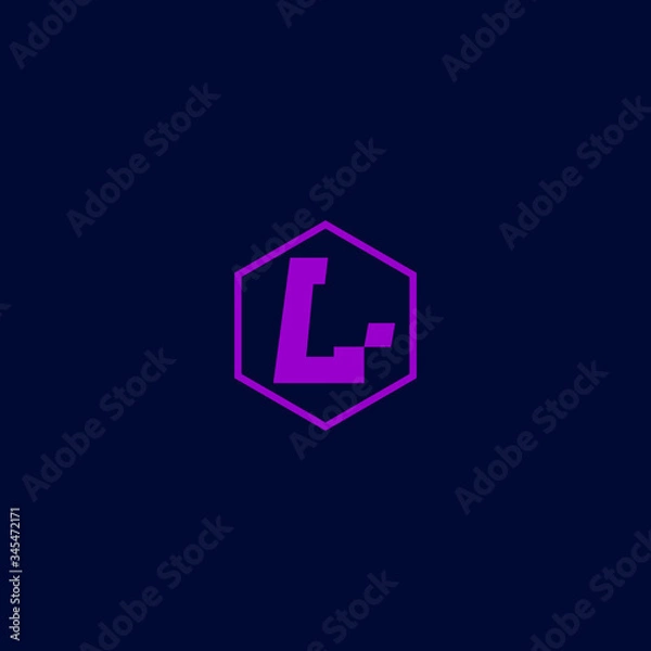 Fototapeta Vector Letter L hexagon concept logo design template illustration eps 10