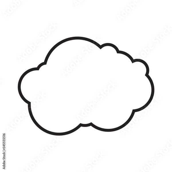 Fototapeta Cloud sign. Black pictogram. Illustration in line art style. Vector