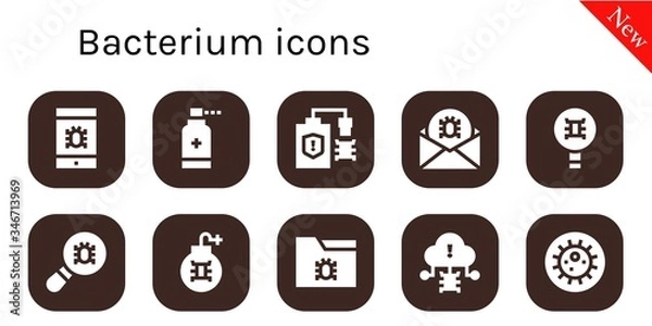 Fototapeta Modern Simple Set of bacterium Vector filled Icons